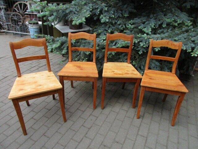 4 alte Stühle Jugendstil um 1900 Holz  Nr. 2 Landhausstil