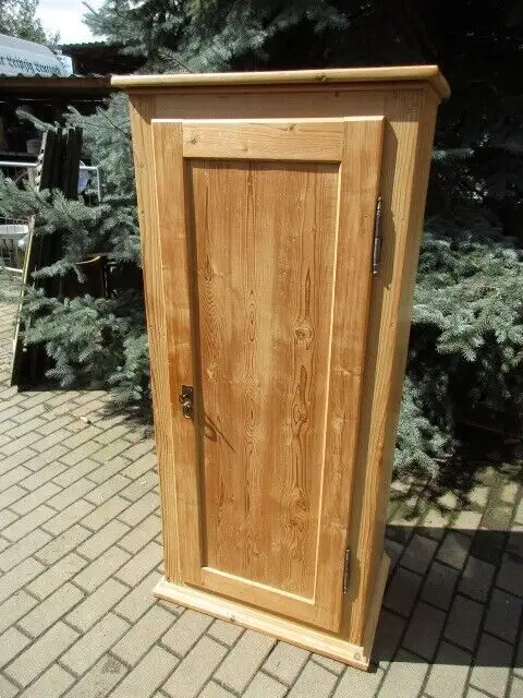 Kleiderschrank Dielenschrank Schrank Jugendstil um 1910 Weichholz 70 cm breit 0
