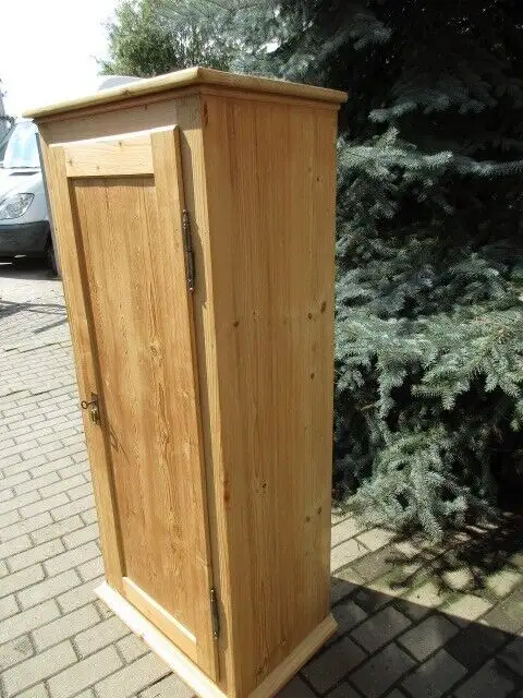 Kleiderschrank Dielenschrank Schrank Jugendstil um 1910 Weichholz 70 cm breit 2