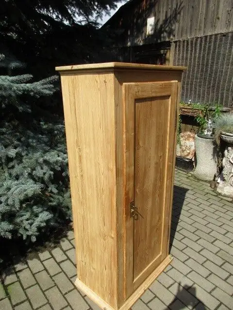 Kleiderschrank Dielenschrank Schrank Jugendstil um 1910 Weichholz 70 cm breit 4