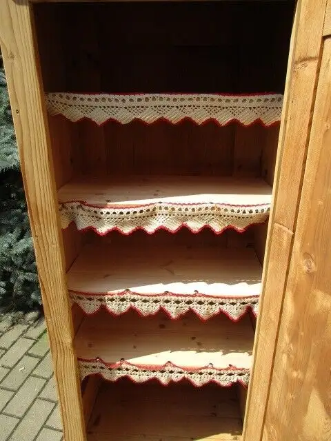 Kleiderschrank Dielenschrank Schrank Jugendstil um 1910 Weichholz 70 cm breit 5