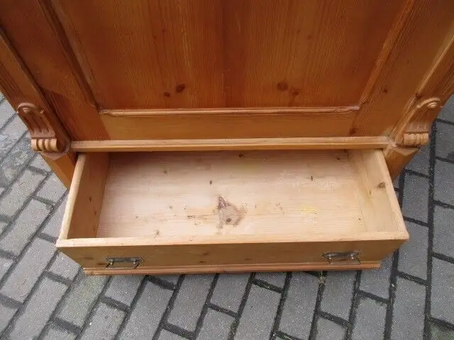 Kleiderschrank Dielenschrank Schrank Gründerzeit um 1880 Weichholz 1 türig 6