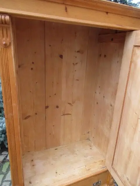 Kleiderschrank Dielenschrank Schrank Gründerzeit um 1880 Weichholz 1 türig 7