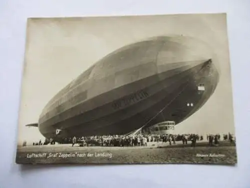 seltene Ansichtskarte Leipzig Graf Zeppelin nach der Landung