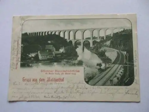 seltene Ansichtskarte Grimma Gruß aus dem Muldenthal 1901