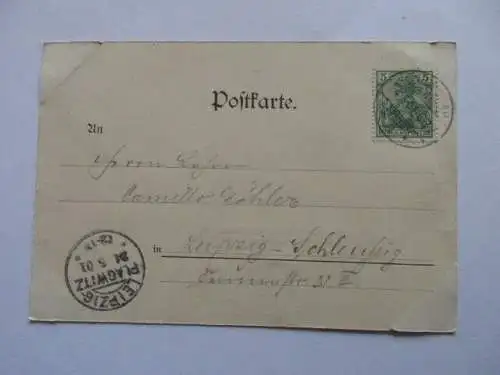 seltene Ansichtskarte Grimma Gruß aus dem Muldenthal 1901