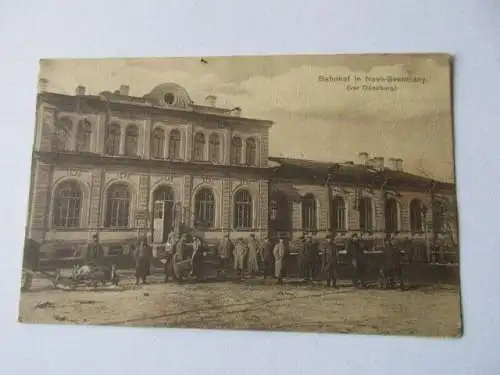 seltene AK Novo-Svenziany  Dünaburg Lettland Bahnhof 1916