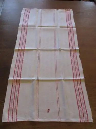 altes Leinen Damast Geschirrtuch um 1920  ( 133 )