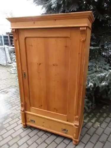 Kleiderschrank Dielenschrank Schrank Gründerzeit um 1880 Weichholz 1 türig