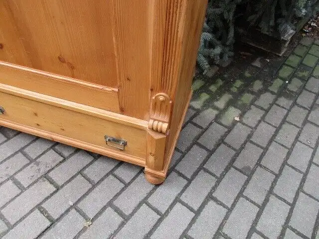 Kleiderschrank Dielenschrank Schrank Gründerzeit um 1880 Weichholz 1 türig 2