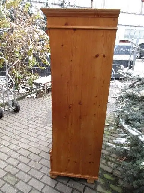 Kleiderschrank Dielenschrank Schrank Gründerzeit um 1880 Weichholz 1 türig 3