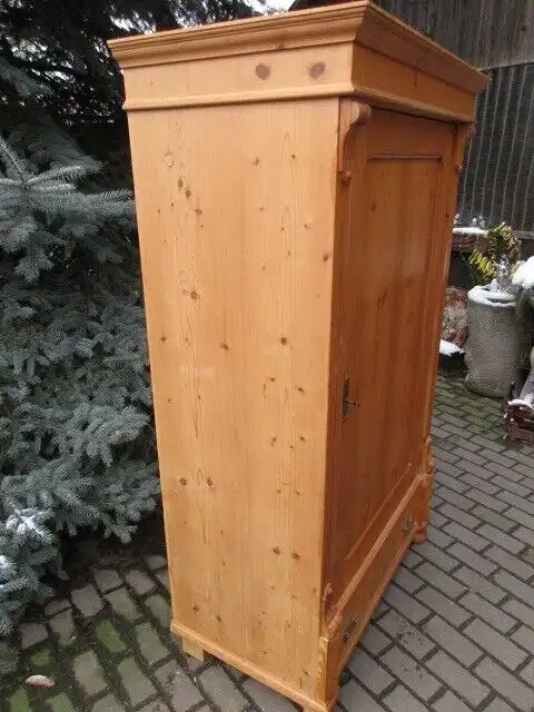 Kleiderschrank Dielenschrank Schrank Gründerzeit um 1880 Weichholz 1 türig 5
