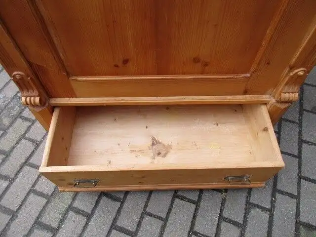Kleiderschrank Dielenschrank Schrank Gründerzeit um 1880 Weichholz 1 türig 6