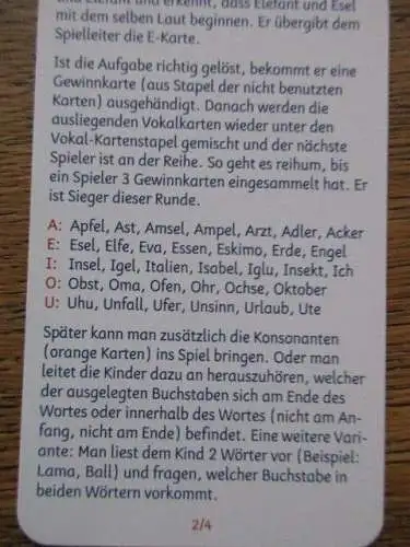 Kartenspiel ABC Abenteuer Schule