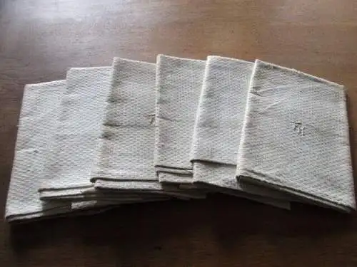6 herrliches alte Leinen Geschirrtücher Handtuch Tischläufer Jugendstil ( 207 )