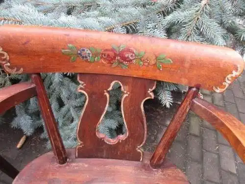 4 alte Stühle Bauernstühle mit Malerei Jugendstil 1910 Holz  Landhausstil