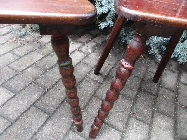 4 alte Stühle Bauernstühle mit Malerei Jugendstil 1910 Holz  Landhausstil 5