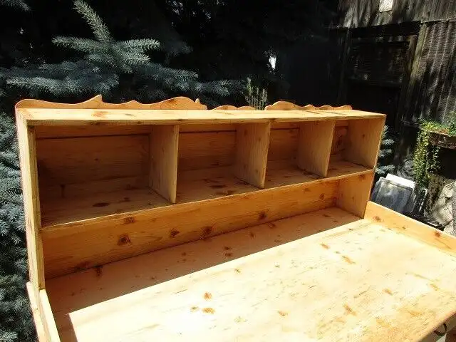 Schreibtisch Biedermeier  um 1870 Weichholz Nr. 4 mit zwei Laden 5