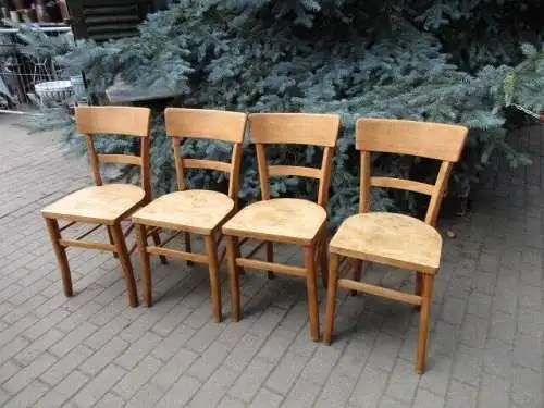 4 alte Stühle Jugendstil um 1900 Holz  Nr. 7 Landhausstil