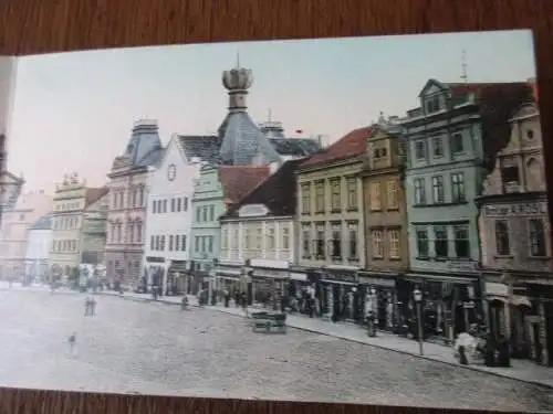 seltene AK Leitmeritz 1909 Marktplatz Dreifachkarte Tschechien