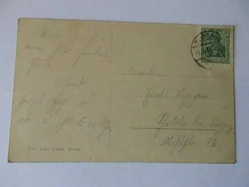 seltene AK Gruß Torgau  Partie an der Elbe 1912 gel.