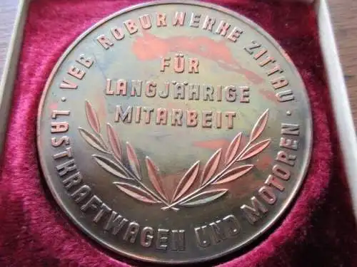 DDR Medaille Robur Werke Zittau Für langjährige Mitarbeit