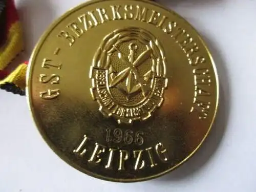 DDR Medaille GST Bezirksmeisterschaft  Leipzig  Gold 1966