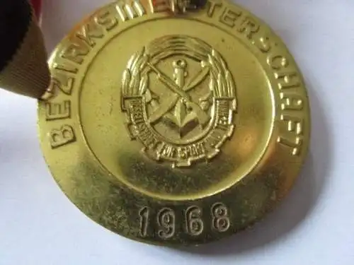 DDR Medaille GST Bezirksmeisterschaft 1968 Leipzig  Gold