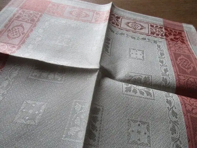 herrliches altes  Tischtuch Tafeltuch 160 cm + 6  Servietten Jugendstil 7