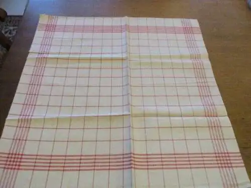 1 altes Leinen Handtücher Geschirrtücher rote Streifen  ( 233 )
