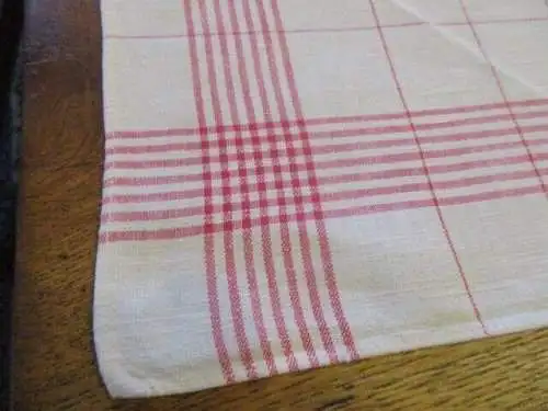 1 altes Leinen Handtücher Geschirrtücher rote Streifen Monogramm ( 170 )