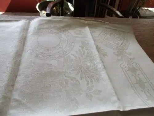 Jugendstil altes Leinen Handtuch Küchentuch Tischläufer ( 163 )