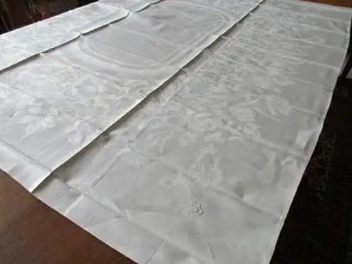 herrliches altes Leinen Tischtuch Tafeltuch feines Jugendstil  um 1910  Nr. 16