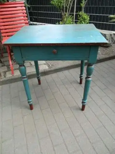 Tisch Esstisch Gründerzeit um 1880 Weichholz mit Bemalung im Landhausstil