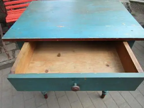 Tisch Esstisch Gründerzeit um 1880 Weichholz mit Bemalung im Landhausstil