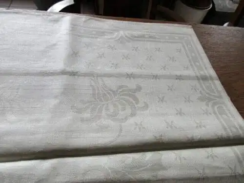 1 altes Leinen Damast Geschirrtuch Jugendstil Froher Sinn bringt Gewinn ( 228 ) 