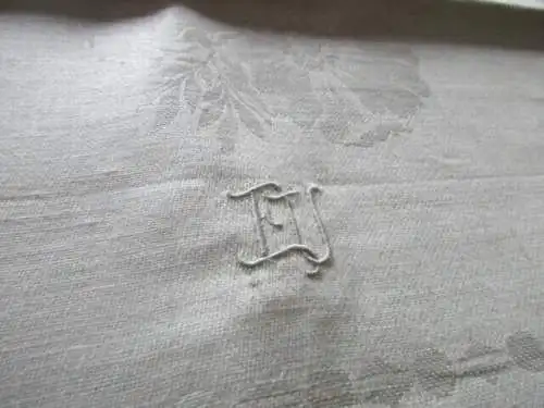 1 altes Leinen Damast Geschirrtuch Jugendstil Monogramm EU   ( 117 ) 