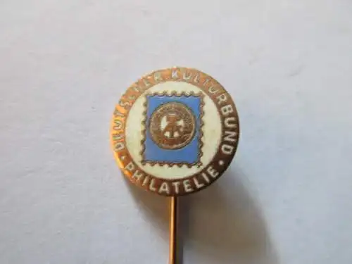 DDR Abzeichen Ehrennadel der Philatelie  Bronze emailliert