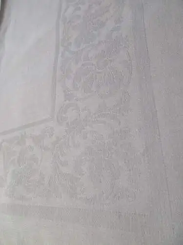  altes Tischtuch Tischdecke Leinen florales Jugendstil 150 x 125 cm  ( 3 )