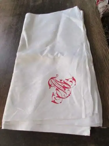 herrliches altes XXL Leinen Tischtuch Tafeltuch Jugendstil 320 x 140 cm 