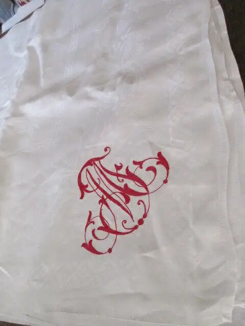 herrliches altes XXL Leinen Tischtuch Tafeltuch Jugendstil 320 x 140 cm  1