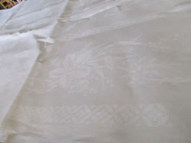 herrliches altes XXL Leinen Tischtuch Tafeltuch Jugendstil 320 x 140 cm  2