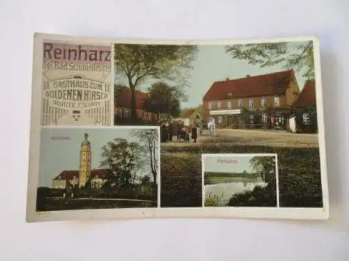 seltene AK Reinharz bei Bad Schmiedeberg Gasthaus ,Schloss , Parkteich