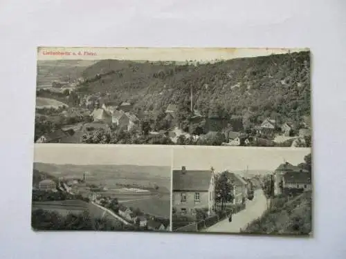 seltene alte Ak. Liebschwitz an der Elster gel. 1919