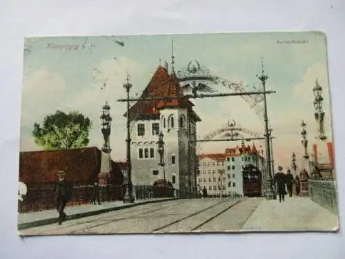 seltene alte Ak. Königsberg  Kaiserbrücke  gel. 1913