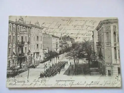 seltene AK Cüstrin Landsbergerstrasse  gel. 1905