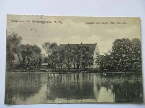 seltene AK Bucha Gasthof zur Mühle Max Scheufler gel. 1913