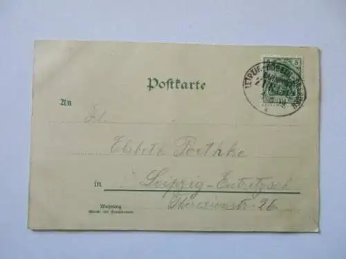 seltene AK Leipzig Mühle Lindhardt Bahnpost Leipzig-Döbeln 1909
