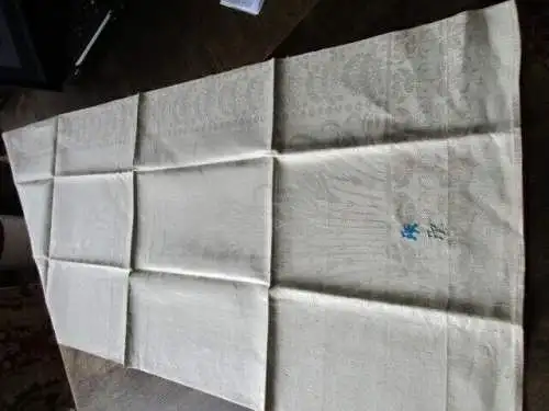 1 altes Leinen Damast Geschirrtuch Jugendstil ( 98 ) 