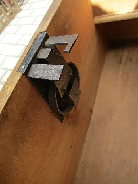 Bauerntruhe Truhe Flachdeckeltruhe Biedermeier um 1845 Weichholz Nr. 7 9